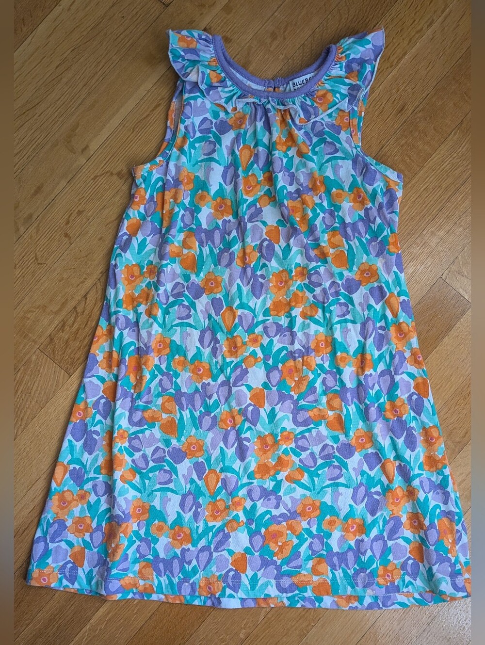 Blueberi Blvd Girls Purple & Orange Floral Sundress. Size 8